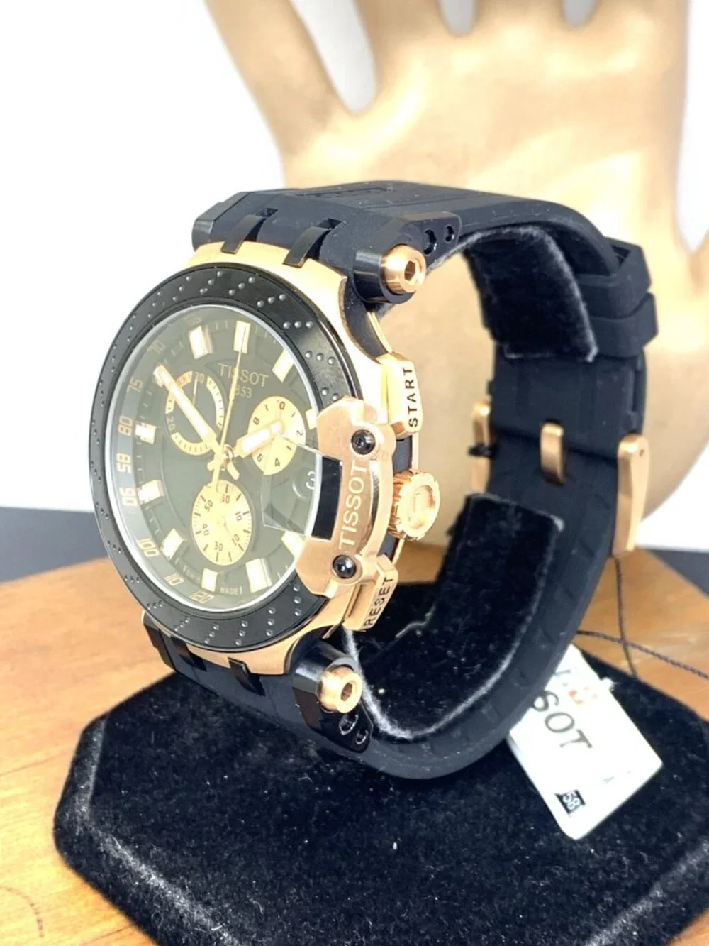Tissot Mens Watch T-Race Chronograph Swiss Quartz Rose Gold Black T1154173705100
